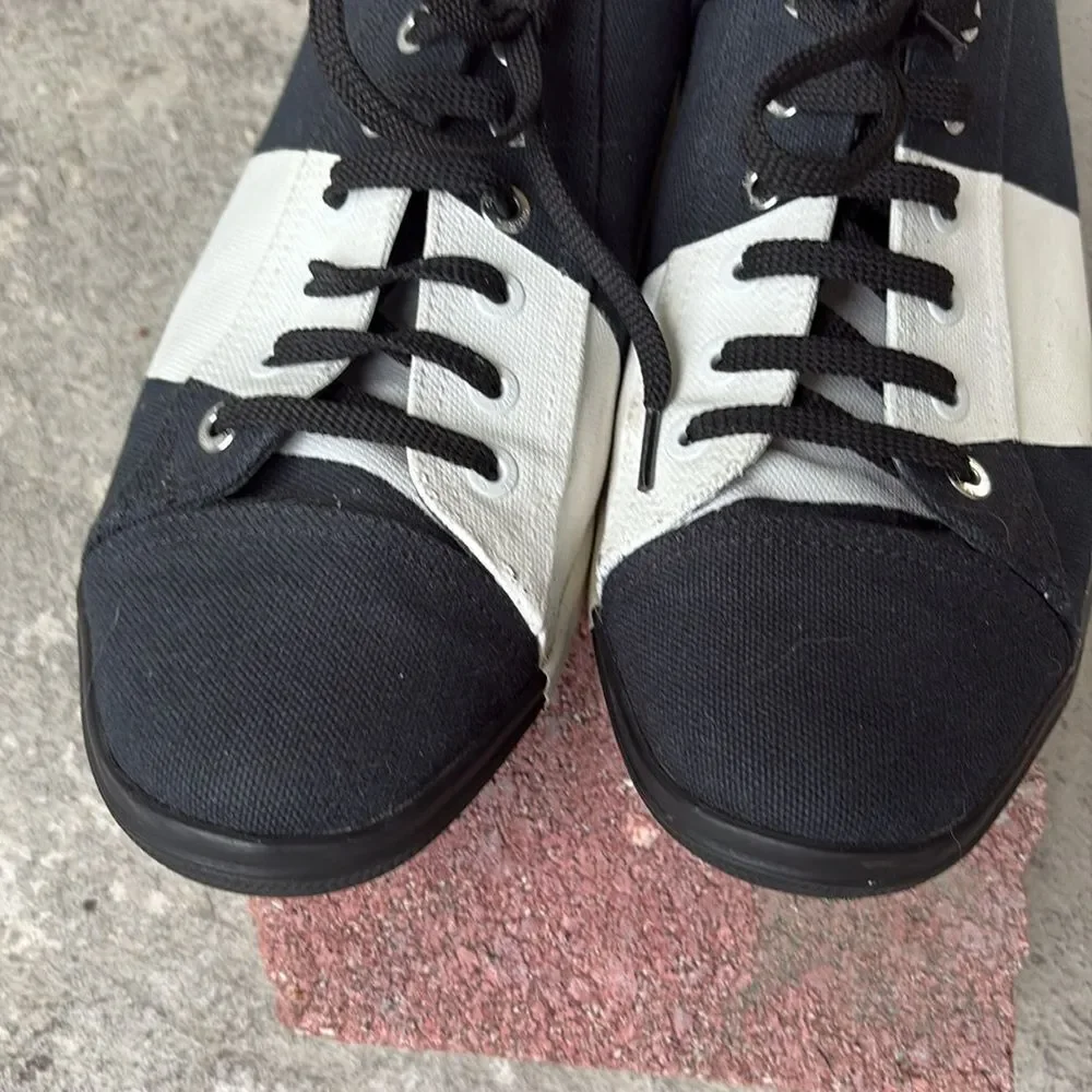 Chanel black-and-white canvas sneakers